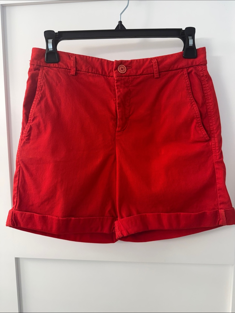 Rare United Colors Of Benetton Bright Red Cotton Shorts